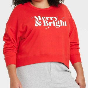 Wondershop Merry & Bright Red Christmas/ Holiday Graphic Sweatshirt